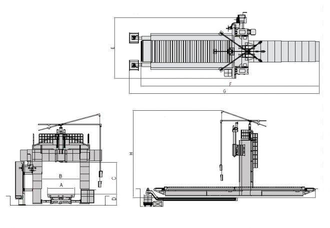 Продольные станки с 3 шпиндельными бабками HTM-30S - чертеж